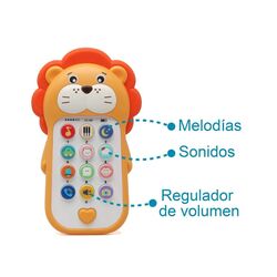 5873 Teléfono musical león para bebés con sonidos de animales Kiokids. JUGUETES PARA BEBE - MOVILES, PROYECTORES CARRILLONES