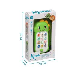 5874 Teléfono musical dinosaurio para bebés con sonidos y melodías Kiokids. JUGUETES PARA BEBE - MOVILES, PROYECTORES