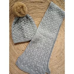 GORRO Y BUFANDA TRENZAS  TALLA UNICA J415 JULIANA. ROPA PARA BEBES ,PREMAMA Y COLEGIAL - DE 0 5 AÑOS INVIERNO GORROS BUFANDAS