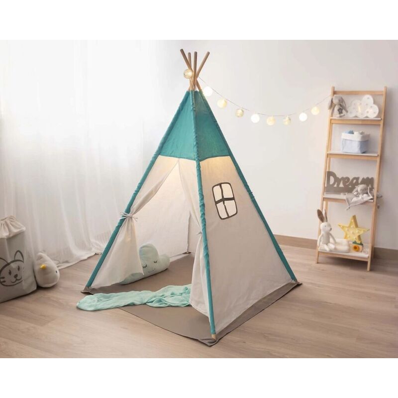 3193 Teepee azul 100X100X160 CM KIOKIDS. MOBILIARIO Y DECORACION PARA BEBE - JUGUETES PRIMEROS ACCESORIOS . Color Azul. 