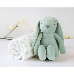 6045 Conejo de peluche verde con mantita de estrellas Kiokids. PUERICULTURA Y COMPLEMENTOS PARA BEBES - ACCESORIOS DE . Color