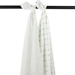 451074 Muselina Grande Pack De 2 120X120 Medot Stripe Soft Green. COCHECITOS-CARRICOCHES PARA BEBE SACOS Y TEXTILES MUSELINAS