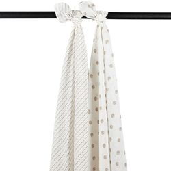 54728 MUSELINA GRANDE PACK DE 2 120x120 CM ME-DOT STRIPE SAND  CAMBRASS. COCHECITOS-CARRICOCHES PARA BEBE SACOS Y TEXTILES