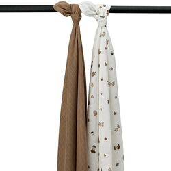 54745 MUSELINA GRANDE PACK DE 2 120x120 CM ME-FOREST ANIMALS TOFFEE  CAMBRASS. COCHECITOS-CARRICOCHES PARA BEBE SACOS Y TEXTILES