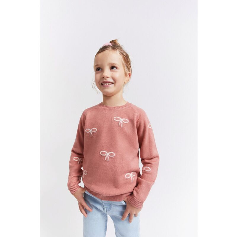 353011 JERSEY DE LACITOS ROSA  STREET MONKEY. ROPA PARA BEBES ,PREMAMA Y COLEGIAL - DE 0 5 AÑOS INVIERNO NIÑA Jerseys Chaquetas