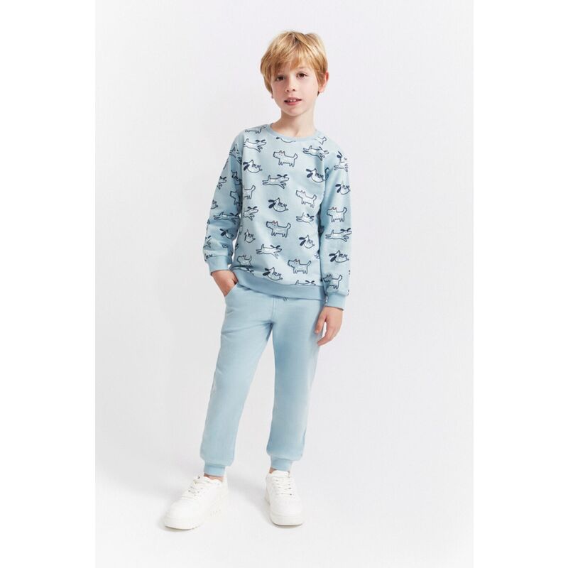 354004 CONJUNTO CHANDAL PERRITOS VERDE AZULADO STREET MONKEY. ROPA PARA BEBES ,PREMAMA Y COLEGIAL - DE 0 5 AÑOS INVIERNO NIÑO