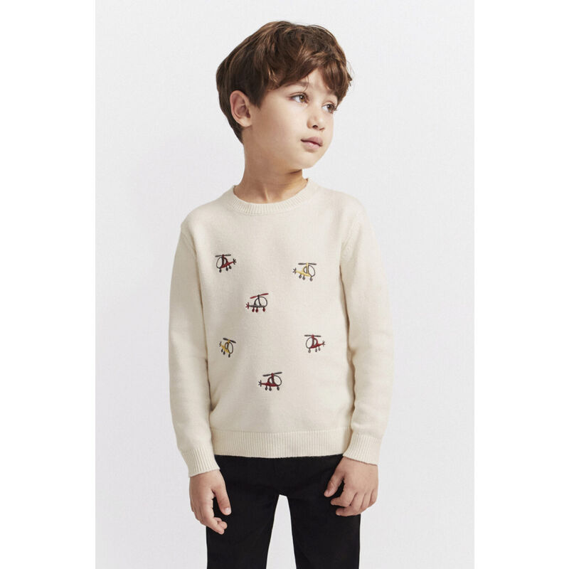 354031 JERSEY CON HELICÓPTEROS EN CRUDO  STREET MONKEY. ROPA PARA BEBES ,PREMAMA Y COLEGIAL - DE 0 5 AÑOS INVIERNO NIÑO Jerseys