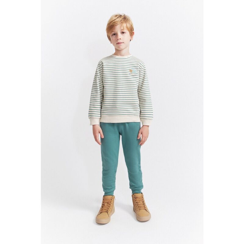 354050  CONJUNTO CHANDAL DE RAYAS DE ERIZO VERDE AMAZONAS. ROPA PARA BEBES ,PREMAMA Y COLEGIAL - DE 0 5 AÑOS INVIERNO NIÑO