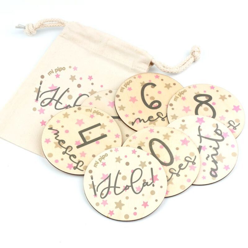 Discos Cumplemes Bebé Estrellas Rosa Ref: 278   MI PIPO. MOBILIARIO Y DECORACION PARA BEBE - . Color 0. 