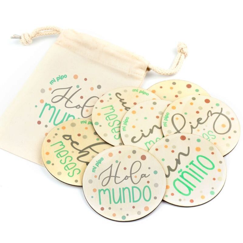 Discos Cumplemes Bebé Lunares Menta Ref: 278  MI PIPO. MOBILIARIO Y DECORACION PARA BEBE - . Color 0. 