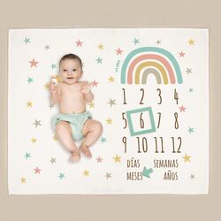 Manta cumplemes Arcoíris personalizada Sin nombre MI MPIPO. MOBILIARIO Y DECORACION PARA BEBE - . Color 0. 