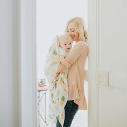 UB0510  MUSELINA DE BEBE LITTLE UNICORNIO BAMBÚ PIÑA 120X120. COCHECITOS-CARRICOCHES PARA BEBE SACOS Y TEXTILES MUSELINAS GASAS