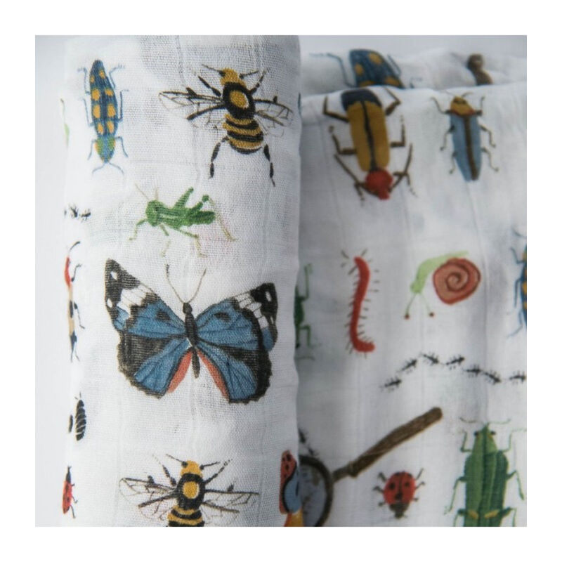 UB0526 MUSELINA DE BEBÉ LITTLE UNICORN BAMBÚ BUGS 120X120. COCHECITOS-CARRICOCHES PARA BEBE SACOS Y TEXTILES MUSELINAS GASAS .