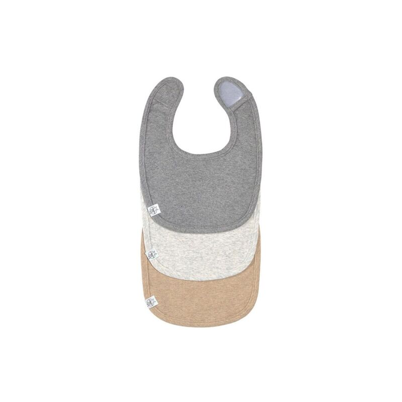 24977 Pack 3 baberos  apricot ,grey melang newborn Lässig. PUERICULTURA Y COMPLEMENTOS PARA BEBES - COMIDA BABEROS . Color 0. 