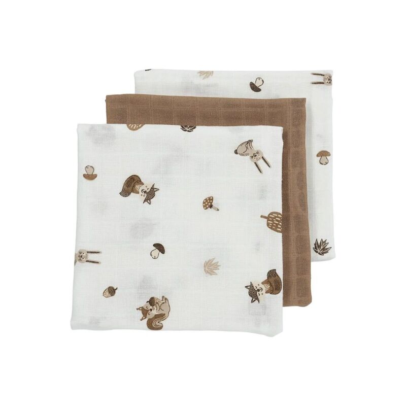 54746 MUSELINA MEDIANA PACK DE 3 70x70 CM ME-FOREST ANIMALS TOFFEE MEYCO CAMBRASS. COCHECITOS-CARRICOCHES PARA BEBE SACOS Y