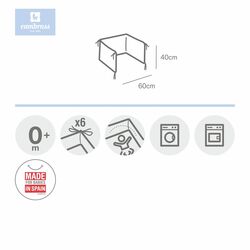 PROTECTOR 60 (CUNA 60) 60x40 CM LISO E GRIS. MOBILIARIO Y DECORACION PARA BEBE - ROPA CUNA MINICUNA EDREDONES PROTECTORES .