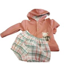 31757 CONJUNTO DE SUDADERA CON CAPUCHA Y BRAGA ESTAMPADO CON OSITO. ROPA PARA BEBES ,PREMAMA Y COLEGIAL - DE 0 5 AÑOS INVIERNO