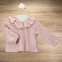 81117 CAMISETA C/VOLANTE M/LARGA ROSA  BABIDU. ROPA PARA BEBES ,PREMAMA Y COLEGIAL - DE 0 5 AÑOS INVIERNO NIÑA Camiseta . TALLAS