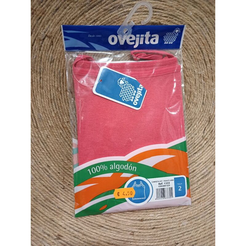 CAMISETA COLORES TIRANTE 1333 OVEJITA. ROPA PARA BEBES ,PREMAMA Y COLEGIAL - DE 0 5 AÑOS INTERIOR Camisetas Niña . Color Rojo.