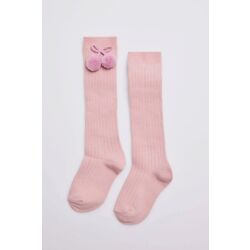 02833 CALCETIN INFANTIL LARGO POMPON ROSA PALO ISABEL MORA. ROPA PARA BEBES ,PREMAMA Y COLEGIAL - DE 0 5 AÑOS COMPLEMENTOS .