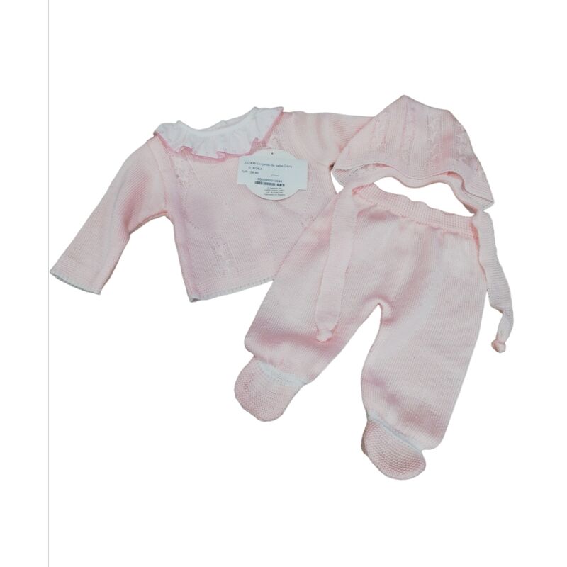 22438 Conjunto de bebe Glory. ROPA PARA BEBES ,PREMAMA Y COLEGIAL - DE 0 5 AÑOS INFANTIL VERANO Conjuntos Punto . Color Rosa.