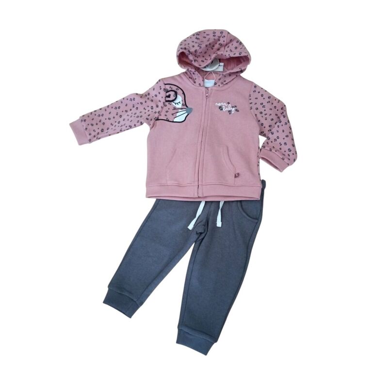 252025000 CHANDAL CON CAPUCHA ROSA TALAMAN. ROPA PARA BEBES ,PREMAMA Y COLEGIAL - DE 0 5 AÑOS INVIERNO NIÑA deportiva Conjuntos