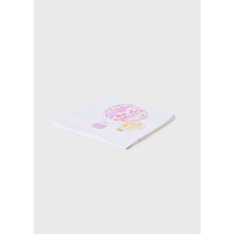 9025 Arrullo serigrafiado mayoral. COCHECITOS-CARRICOCHES PARA BEBE SACOS Y TEXTILES MUSELINAS GASAS CHALES MANTAS . Color Rosa.