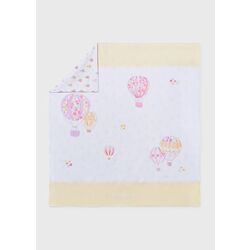 9025 Arrullo serigrafiado mayoral. COCHECITOS-CARRICOCHES PARA BEBE SACOS Y TEXTILES MUSELINAS GASAS CHALES MANTAS . Color Rosa.