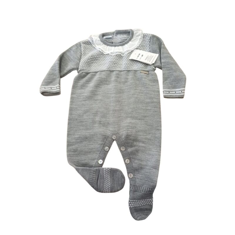 CONJUNTO 8130 PIE PUNTO ARROZ  PRIM BABY. ROPA PARA BEBES ,PREMAMA Y COLEGIAL - DE 0 5 AÑOS INVIERNO Peleles . TALLAS 3 meses. 