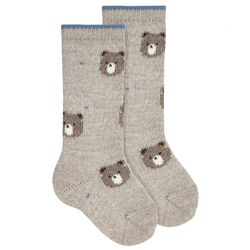 18762 Calcetines altos mezcla lana merino osito TURRON condor. ROPA PARA BEBES ,PREMAMA Y COLEGIAL - DE 0 5 AÑOS COMPLEMENTOS .