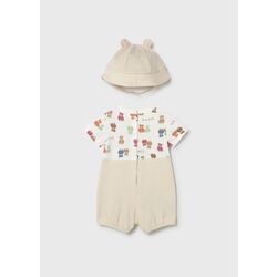 1608 Pelele peto gorro mayoral. ROPA PARA BEBES ,PREMAMA Y COLEGIAL - DE 0 5 AÑOS INFANTIL VERANO RECIEN NACIDO MAYORAL 0-1 55