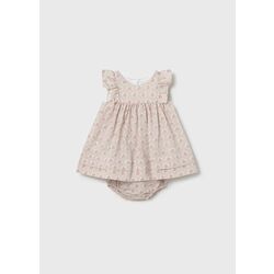 1803 Vestido rizo con cubrepañal recién nacida. ROPA PARA BEBES ,PREMAMA Y COLEGIAL - DE 0 5 AÑOS INFANTIL VERANO RECIEN NACIDO