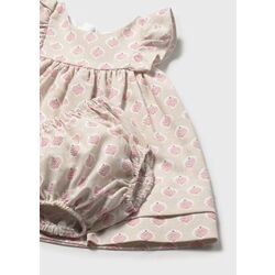 1803 Vestido rizo con cubrepañal recién nacida. ROPA PARA BEBES ,PREMAMA Y COLEGIAL - DE 0 5 AÑOS INFANTIL VERANO RECIEN NACIDO