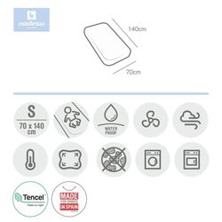 34685 BAJERA AJUST.IMPER.TENCEL-C.70 70x140x19 CM LISO E BLANCO. MOBILIARIO Y DECORACION PARA BEBE - ROPA CUNA MINICUNA SABANAS