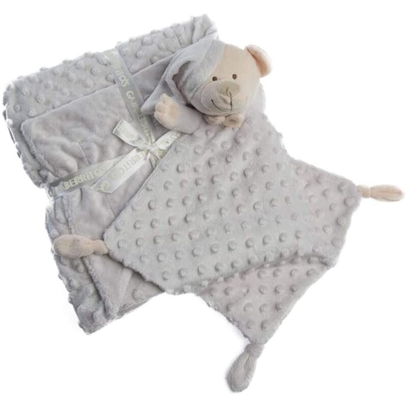 Set Manta + Dou Dou Puntitos 10339 GAMBERRITOS. COCHECITOS-CARRICOCHES PARA BEBE SACOS Y TEXTILES CHALES MANTAS . Color GRIS . 