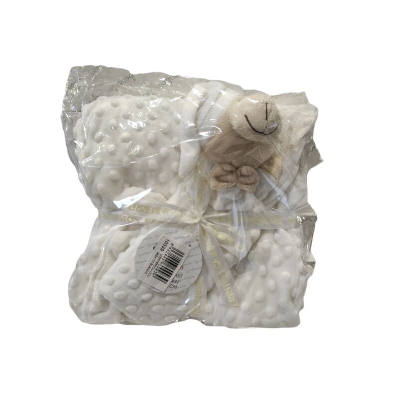 Set Manta + Dou Dou Puntitos 10339 GAMBERRITOS. COCHECITOS-CARRICOCHES PARA BEBE SACOS Y TEXTILES CHALES MANTAS . Color Blanco. 