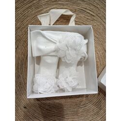 11035 Diadema con peucas con flor Gamberritos. ROPA PARA BEBES ,PREMAMA Y COLEGIAL - DE 0 5 AÑOS INTERIOR LEOTARDOS CALCETINES