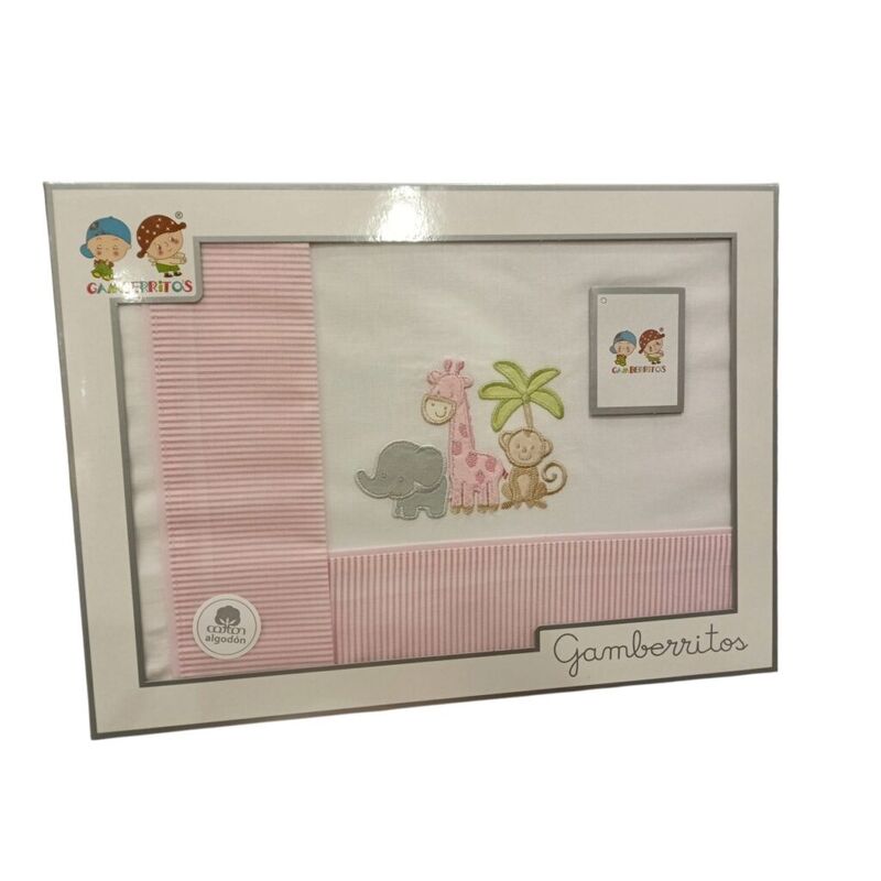 11054 Triptica sábanas tres piezas  minicuna 80X 50 gamberritos. MOBILIARIO Y DECORACION PARA BEBE - ROPA CUNA MINICUNA SABANAS