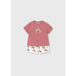 1277 Conjunto pantalón corto terracota  mayoral. ROPA PARA BEBES ,PREMAMA Y COLEGIAL - DE 0 5 AÑOS INFANTIL VERANO RECIEN NACIDO