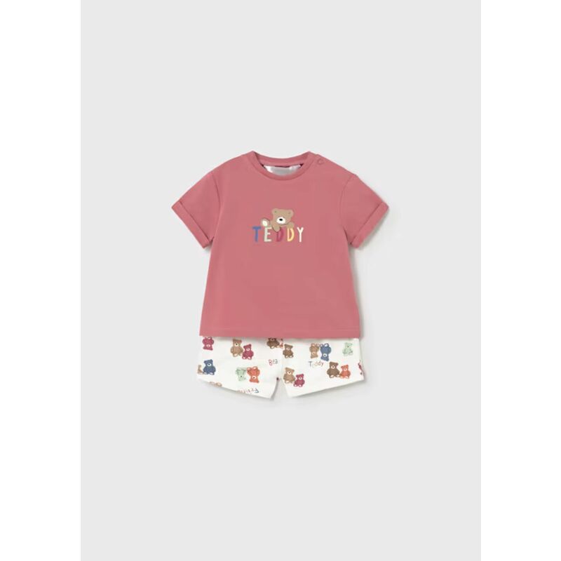1277 Conjunto pantalón corto terracota  mayoral. ROPA PARA BEBES ,PREMAMA Y COLEGIAL - DE 0 5 AÑOS INFANTIL VERANO RECIEN NACIDO