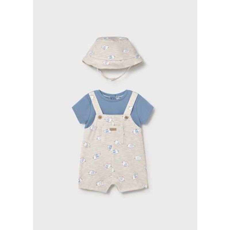 1607 Pelele peto y gorro mayoral. ROPA PARA BEBES ,PREMAMA Y COLEGIAL - DE 0 5 AÑOS INFANTIL VERANO RECIEN NACIDO MAYORAL 0-1 55