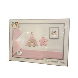 11055 TRIPTICO SABANAS DE CUNA 60 X120 GAMBERRITOS. MOBILIARIO Y DECORACION PARA BEBE - ROPA CUNA MINICUNA SABANAS . Color Rosa.
