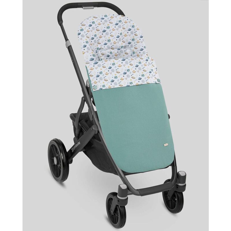 048 183361 SACO SILLA ESTRECHO "PLANETAS" PAZ RODRIGUEZ. PASEO - ACCESORIOS DE SACOS SILLA VERANO Y ENTRETIEMPO . Color Verde. 