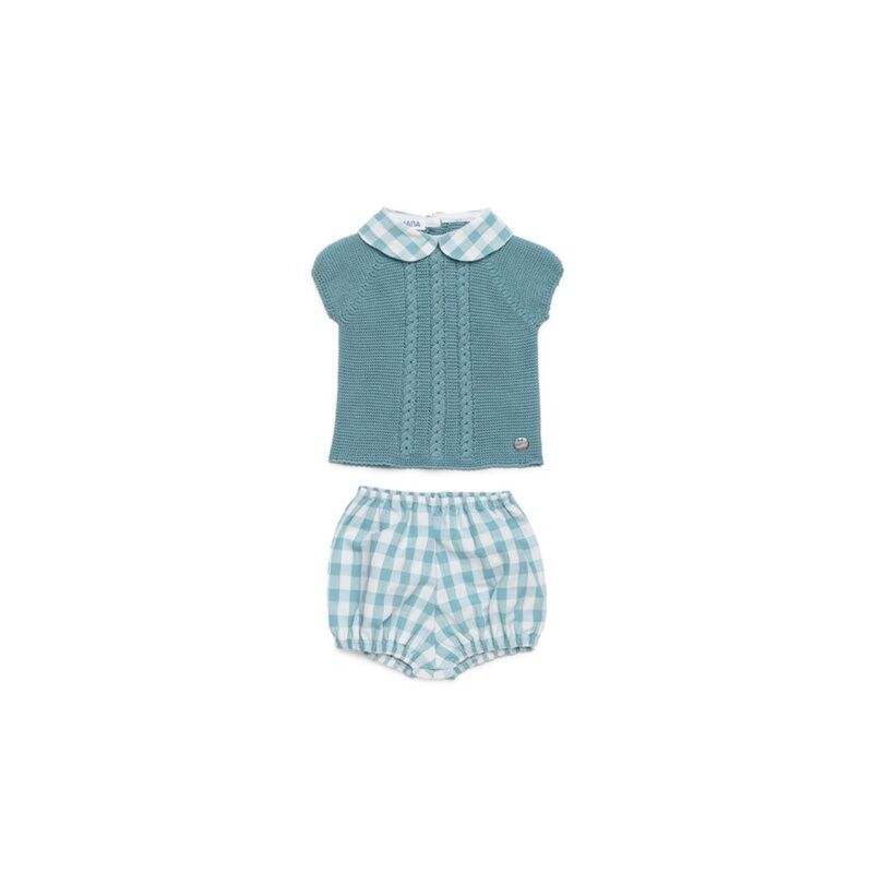26075 CONJUNTO PANTALON TELA CUADROS JULIANA. ROPA PARA BEBES ,PREMAMA Y COLEGIAL - DE 0 5 AÑOS INFANTIL VERANO NIÑO Conjuntos