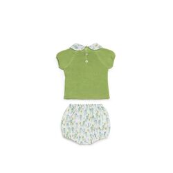 26081 CONJUNTO PANTALON TELA CABALLITOS DE MAR VERDE LIMA JULIANA. ROPA PARA BEBES ,PREMAMA Y COLEGIAL - DE 0 5 AÑOS INFANTIL