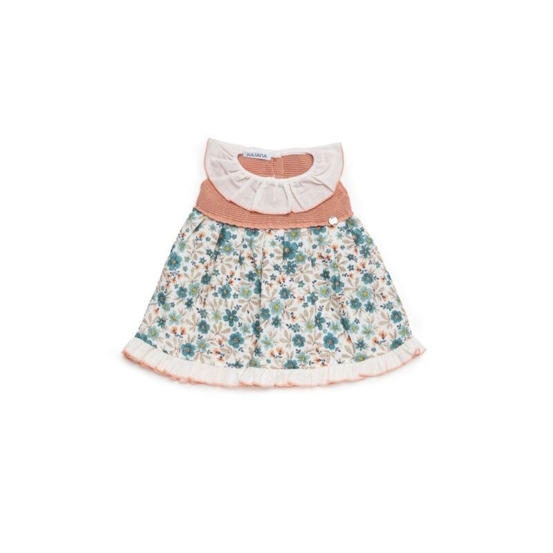 26123 VESTIDO CUERPO DE PUNTO FLORES JULIANA. ROPA PARA BEBES ,PREMAMA Y COLEGIAL - DE 0 5 AÑOS INFANTIL VERANO Vestidos NIÑA .