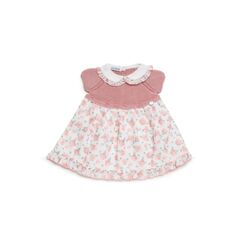 26128 VESTIDO CUERPO DE PUNTO FLORES CUELLO JULIANA. ROPA PARA BEBES ,PREMAMA Y COLEGIAL - DE 0 5 AÑOS INFANTIL VERANO NIÑA