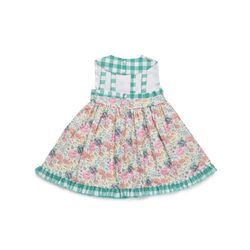 26148 VESTIDO CORTADO CINTURA FLORES CUADROS JULIANA. ROPA PARA BEBES ,PREMAMA Y COLEGIAL - DE 0 5 AÑOS INFANTIL VERANO NIÑA
