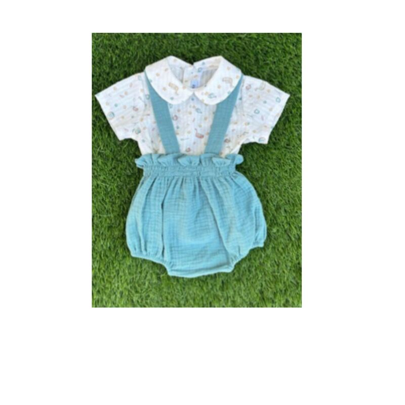 CHI027 CONJUNTO PANTALON CON TIRANTES NIÑO CHISPA. ROPA PARA BEBES ,PREMAMA Y COLEGIAL - DE 0 5 AÑOS INFANTIL VERANO NIÑO