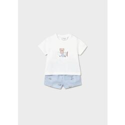 1275 Conjunto pantalón corto cielo  mayoral. ROPA PARA BEBES ,PREMAMA Y COLEGIAL - DE 0 5 AÑOS INFANTIL VERANO RECIEN NACIDO